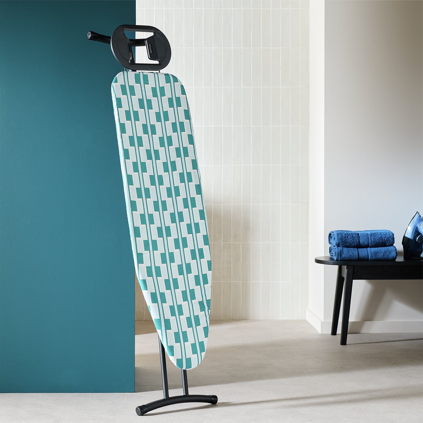 Habitat Geo 124 x 38 cm Ironing Board Cover - Teal