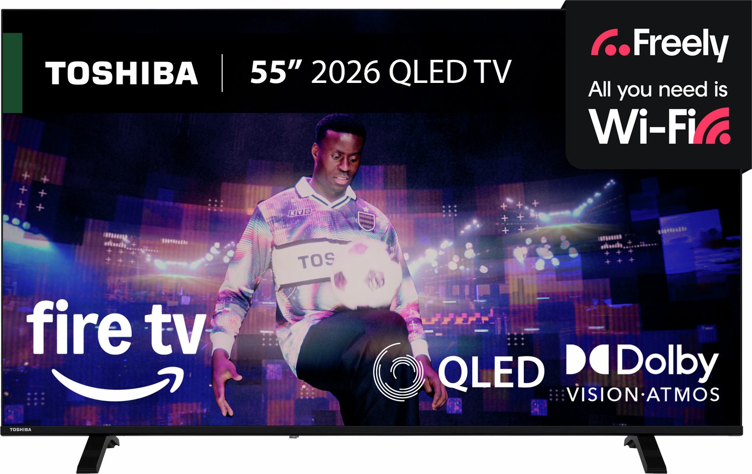 Toshiba 55 Inch 55QF2653DB Smart 4K UHD QLED Freely Fire TV
