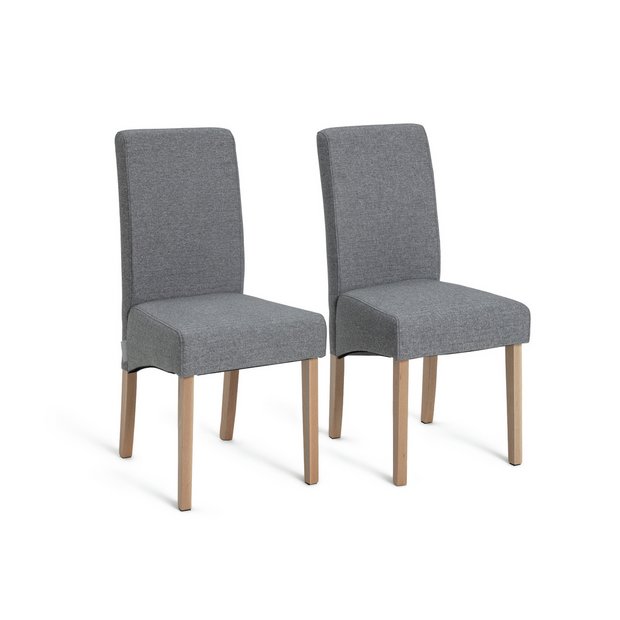 Buy Argos Home Pair of Tweed Skirted Dining Chairs Grey Dining