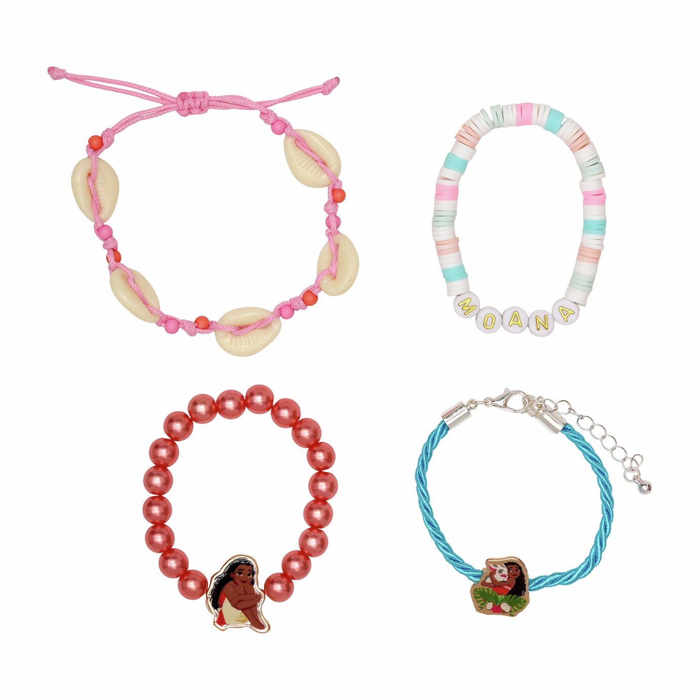 Disney Moana Beaded and Rope Bracelet Set - Pack of 4