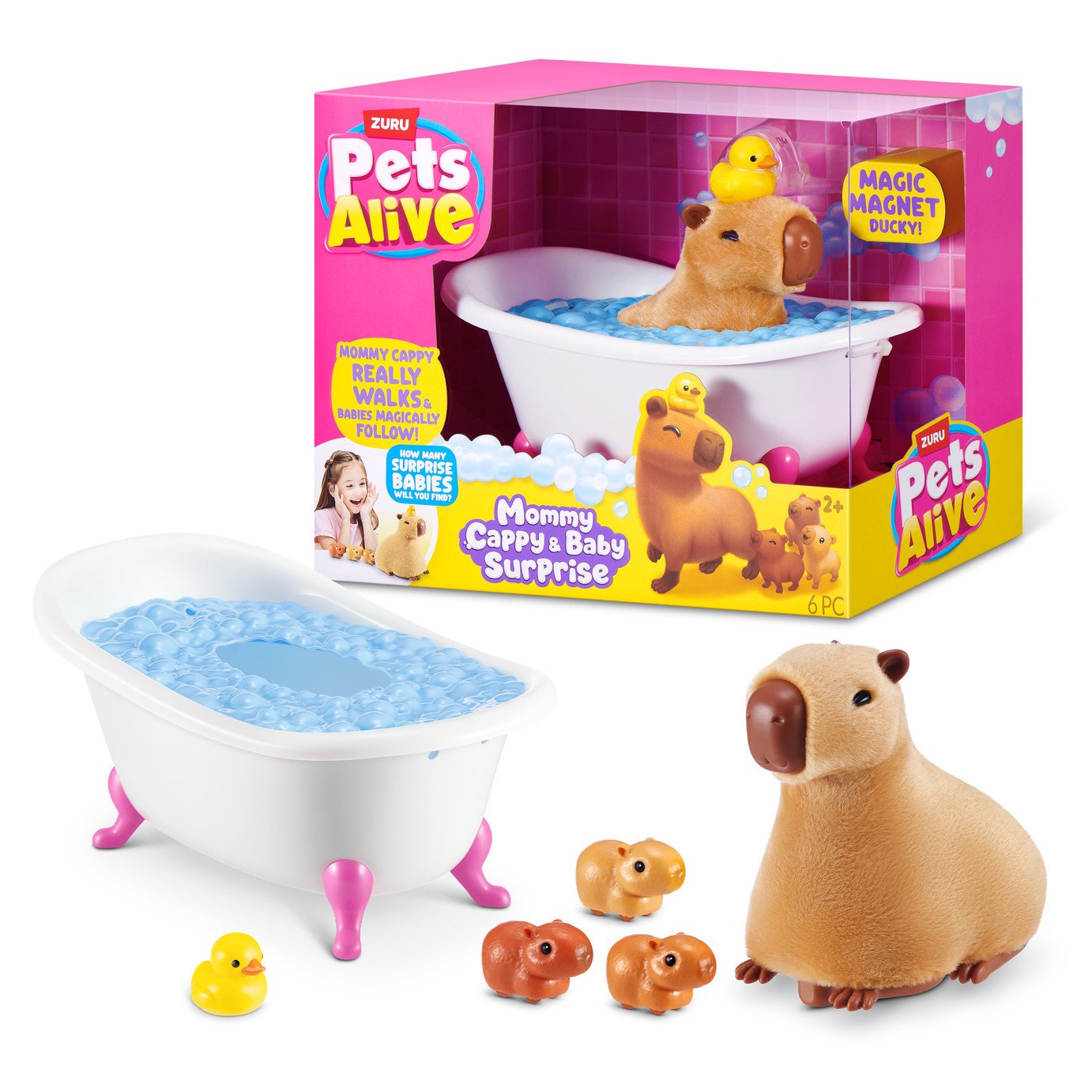 Pets Alive Mommy Capybara and Baby Surprise Interactive Toy