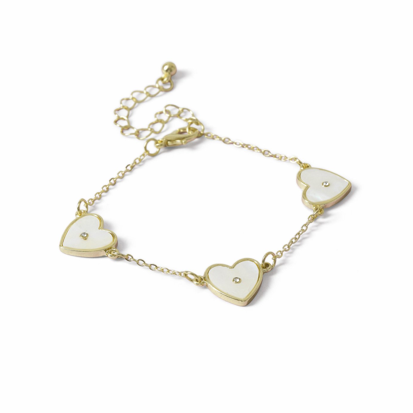 Flitzy Kids White Heart Charm Bracelet