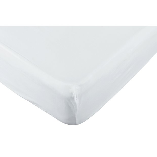 Buy Habitat Pure Cotton 200TC White Fitted Sheet - Kingsize | Bed sheets |  Argos