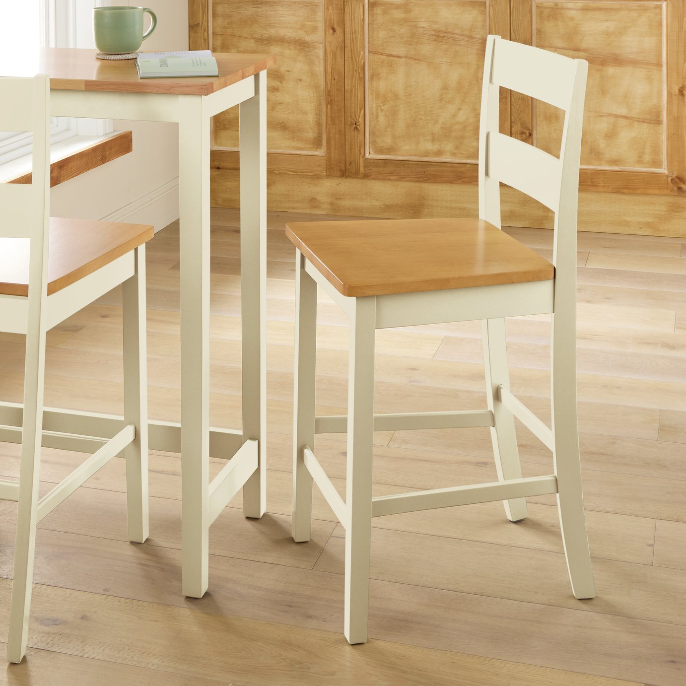 Argos Home Chicago Bar Stool - Off White
