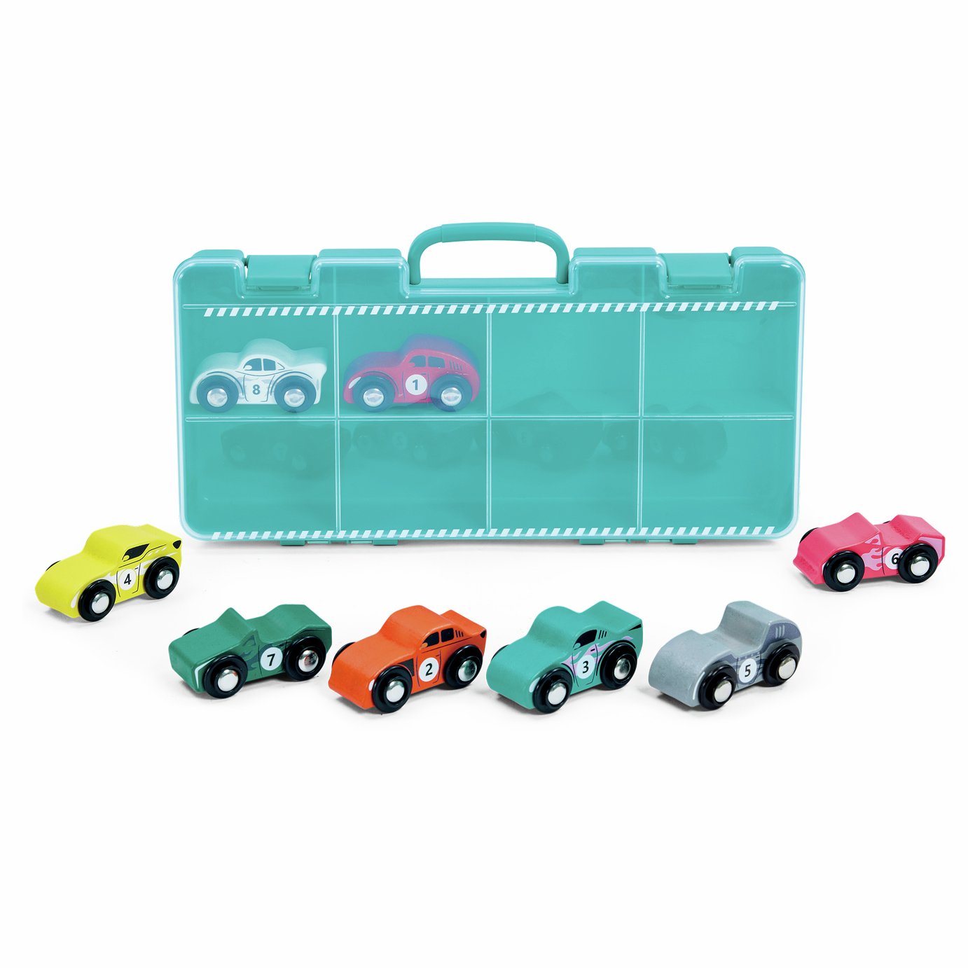 Chad Valley Wooden Vehicle In Case Car Set