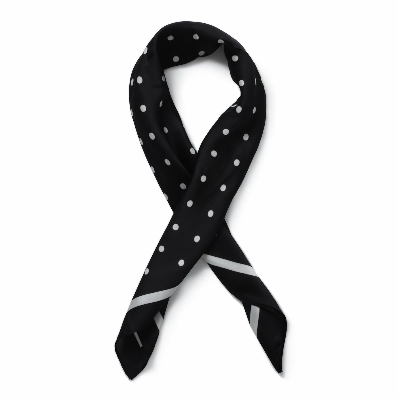 Freedom Black and White Polka Dot Headscarf