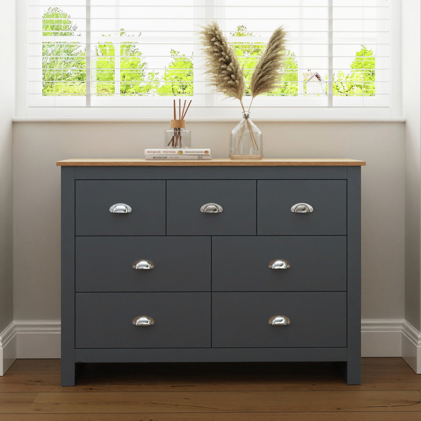 GFW Lancaster 7 Drawer Chest - Slate Blue
