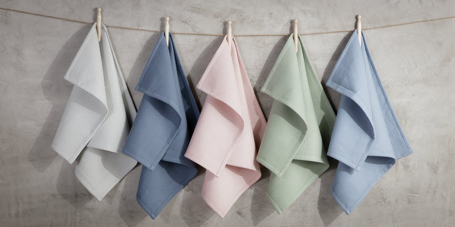 Argos Home Waffle Pack of 5 Tea Towels
