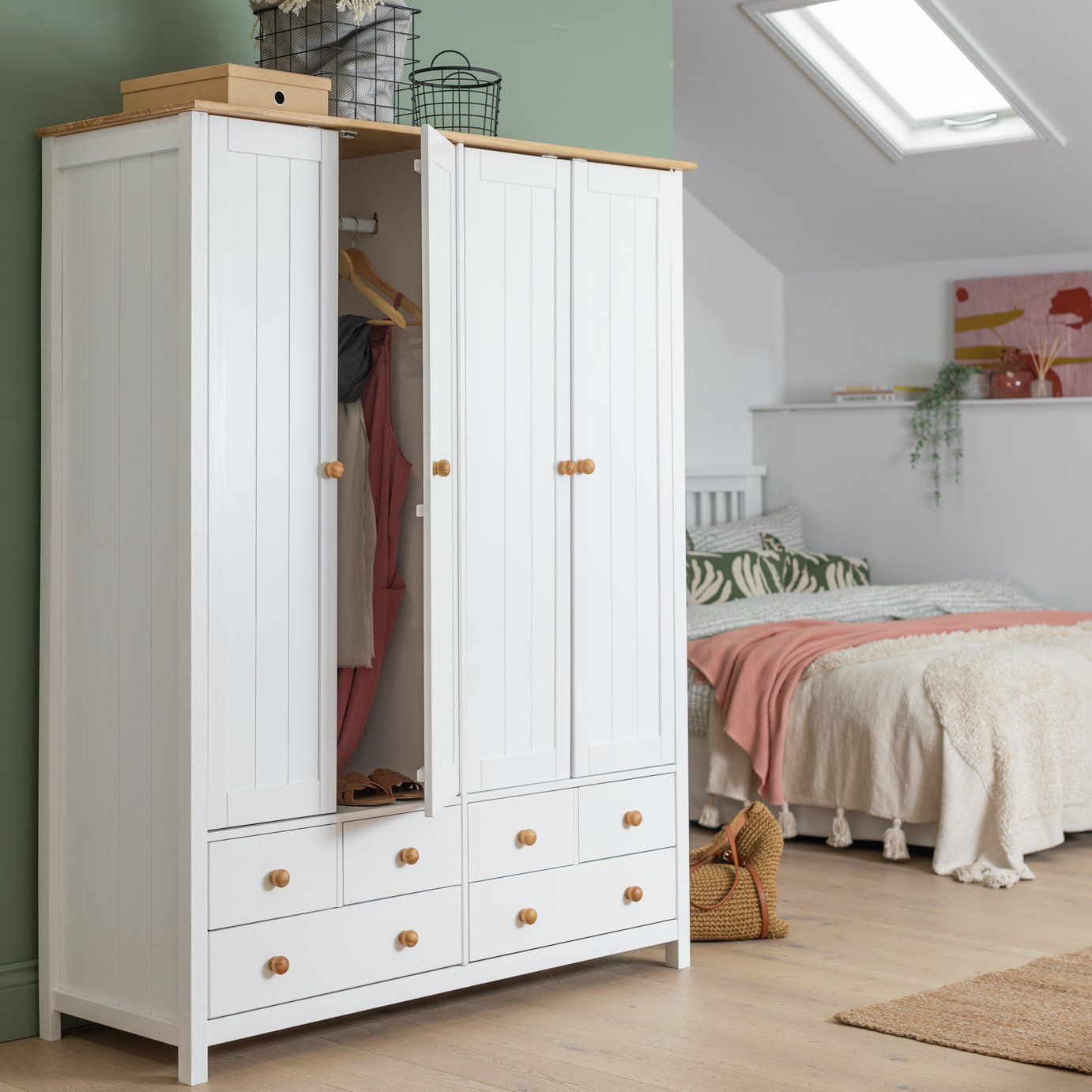 Argos Home New Scandinavia 4 Door 6 Drawer Wardrobe    