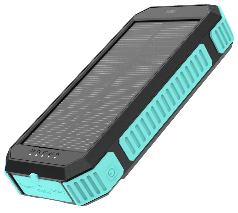 Juice 20000mAh Solar Portable Power Bank - Black