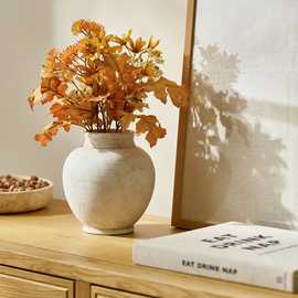 Bayswood Artificial Orange Floral Arrangement in Ceramic Pot