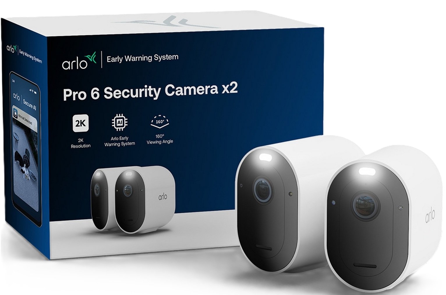Arlo Pro 6 2K HDR Security Camera - Pack of 2