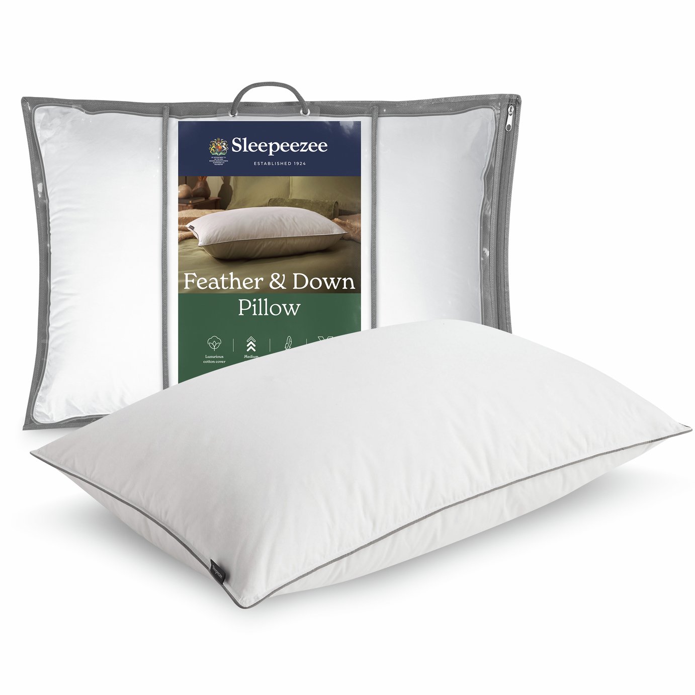 Sleepeezee Feather and Down Medium Pillow