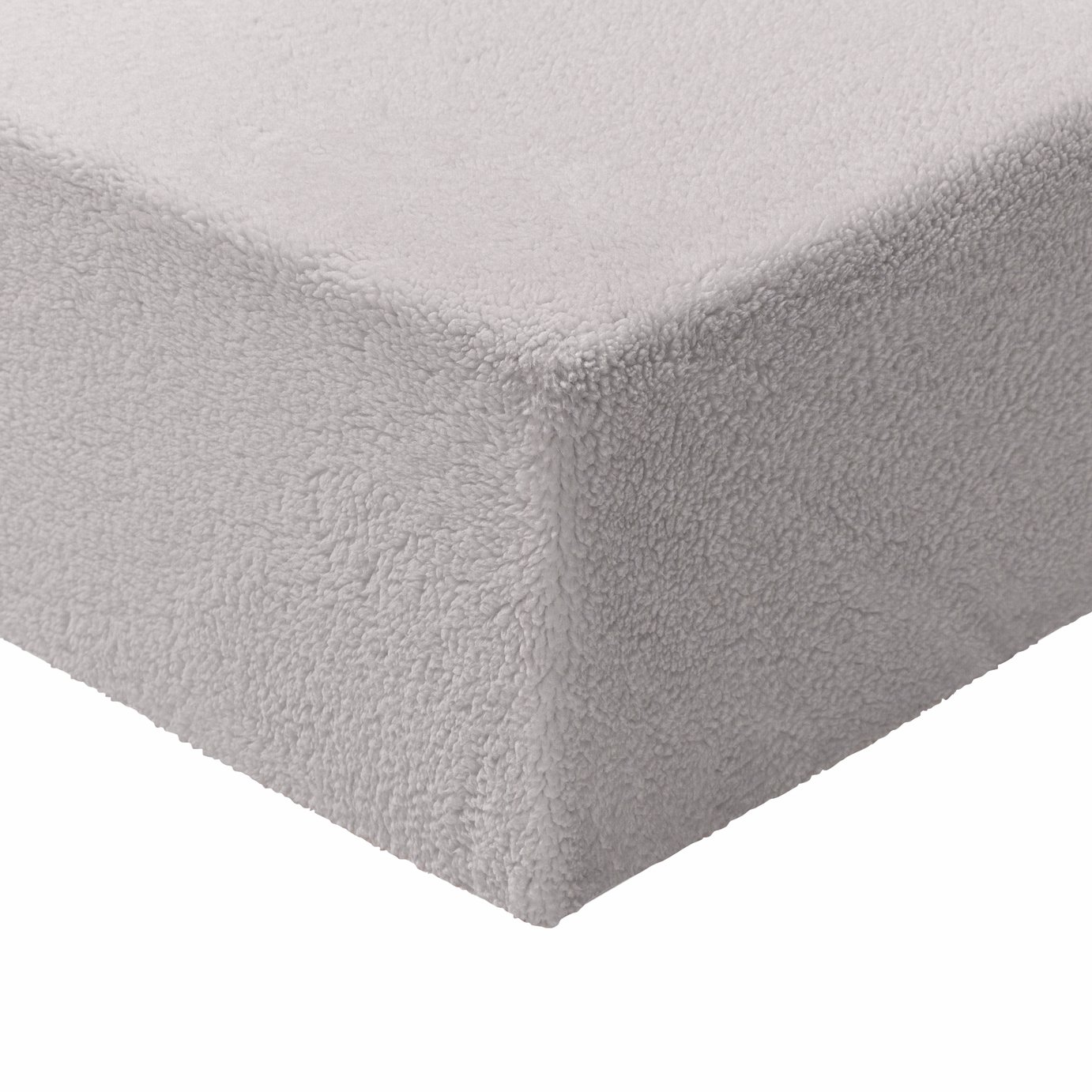 Argos Home Fleece Grey Fitted Sheet - Small double