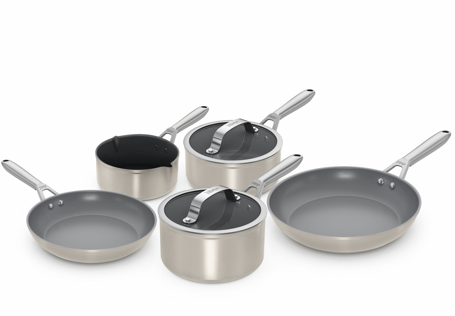 Ninja Ceramic Pro 5 Piece Non Stick Aluminium Pan Set-Silver
