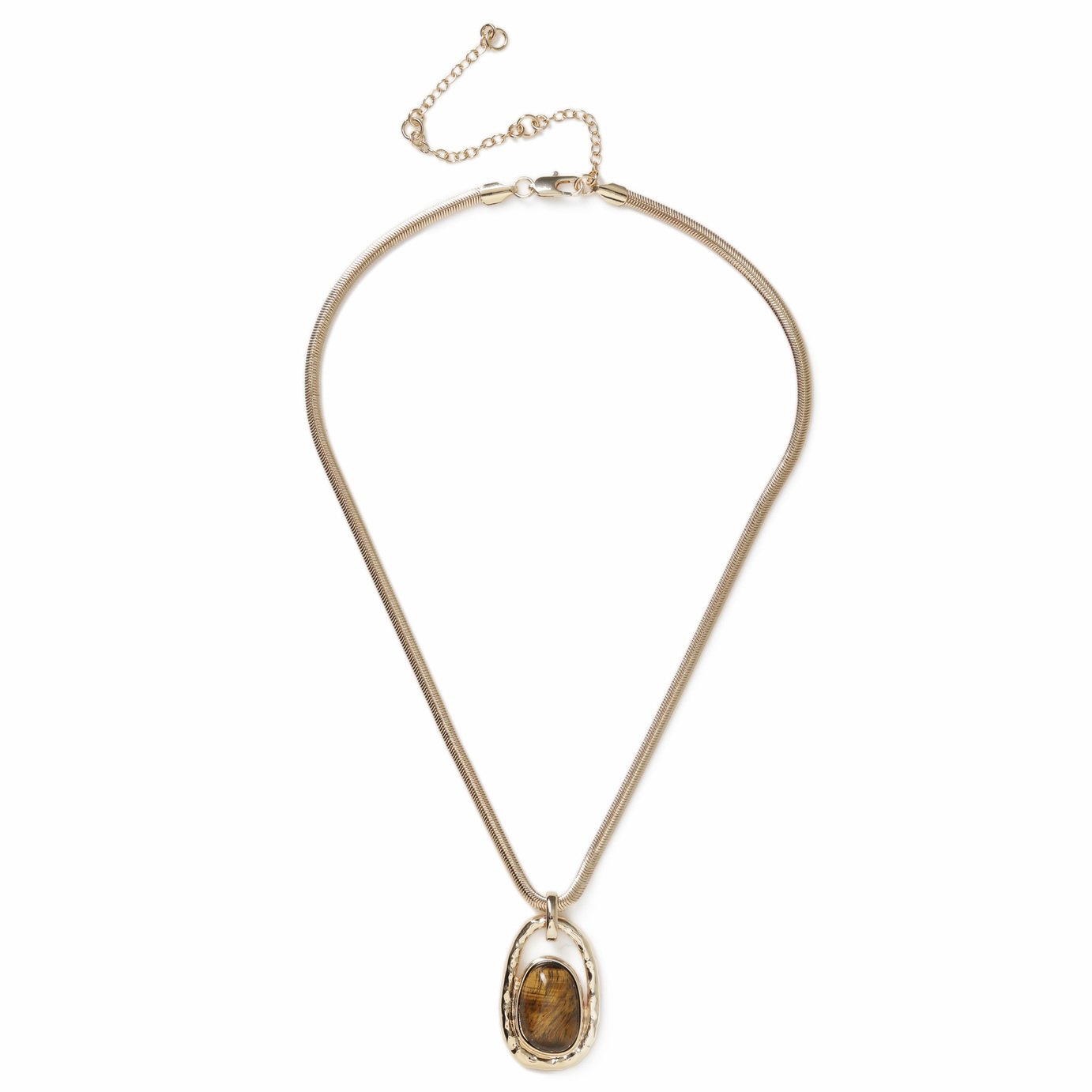 Freedom Brown Stone Gold Pendant Necklace