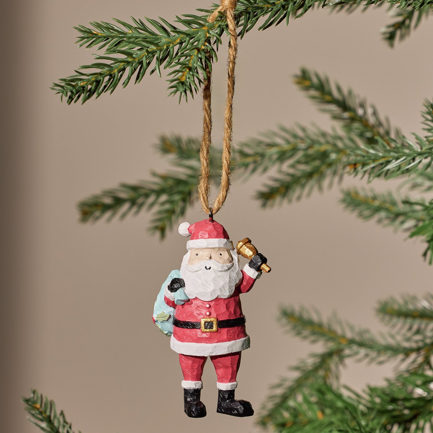 Argos Home Santa with Gift Sack Hanging Christmas Ornament