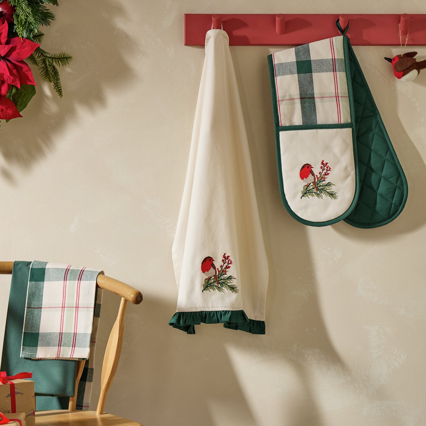 Argos Home Robin Textile Set - Green