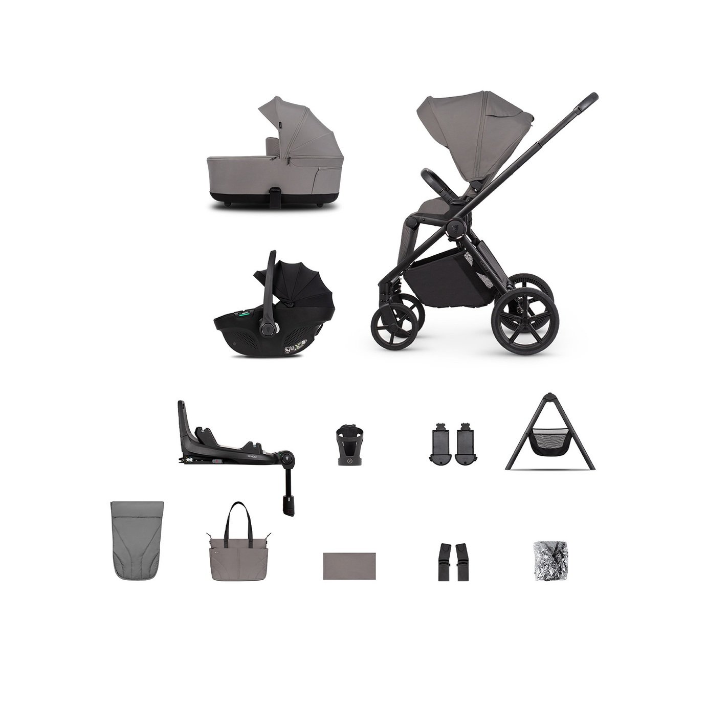 Venicci Claro 2 4 in 1 Plus Travel System Bundle - Black Fog