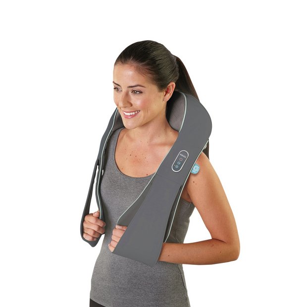 Cordless Shiatsu Talk Voice Controlled Neck and Shoulder Massager with Heat  - Homedics