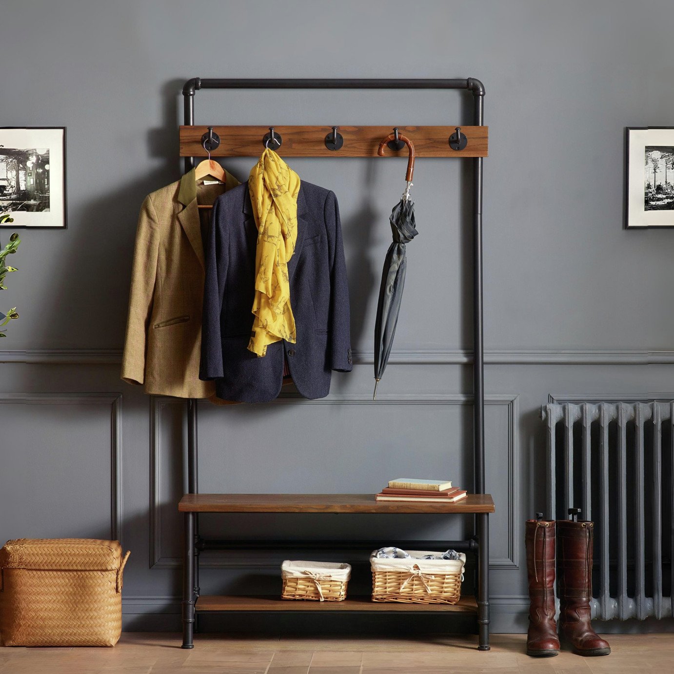 Julian Bowen Boston Clothes Rail - Black & Brown
