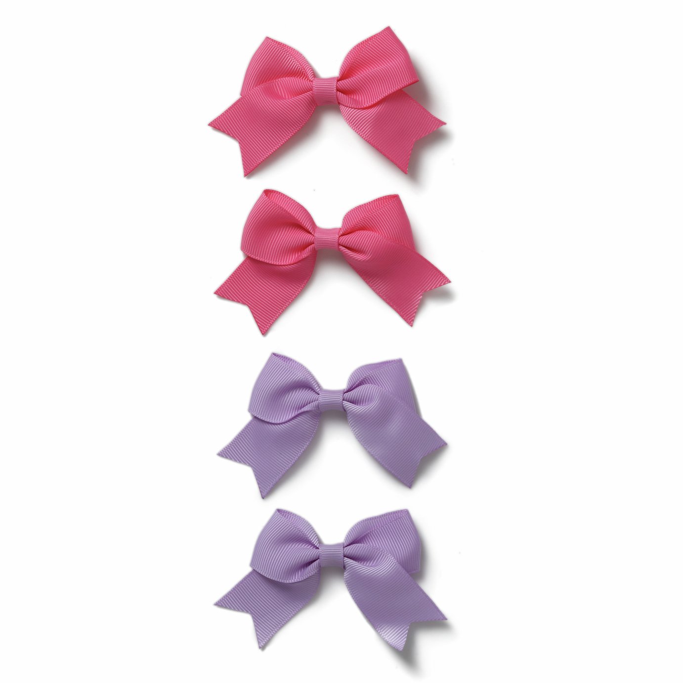Flitzy Pink and Lilac Bow Hairclips - Pack of 4