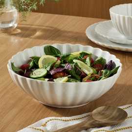 Argos Home Scalloped Edge Stoneware Serving Bowl - Cream