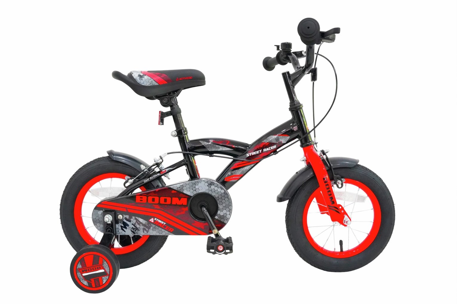 Active Go Boom Street Racer 12Inch Wheel Size Boys Mountain Bike - Red & Black