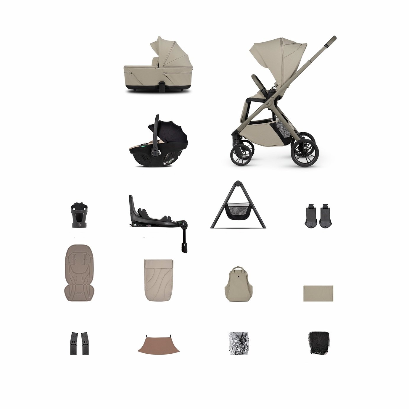 Venicci Tila 4in1 Plus Travel System Bundle - Latte