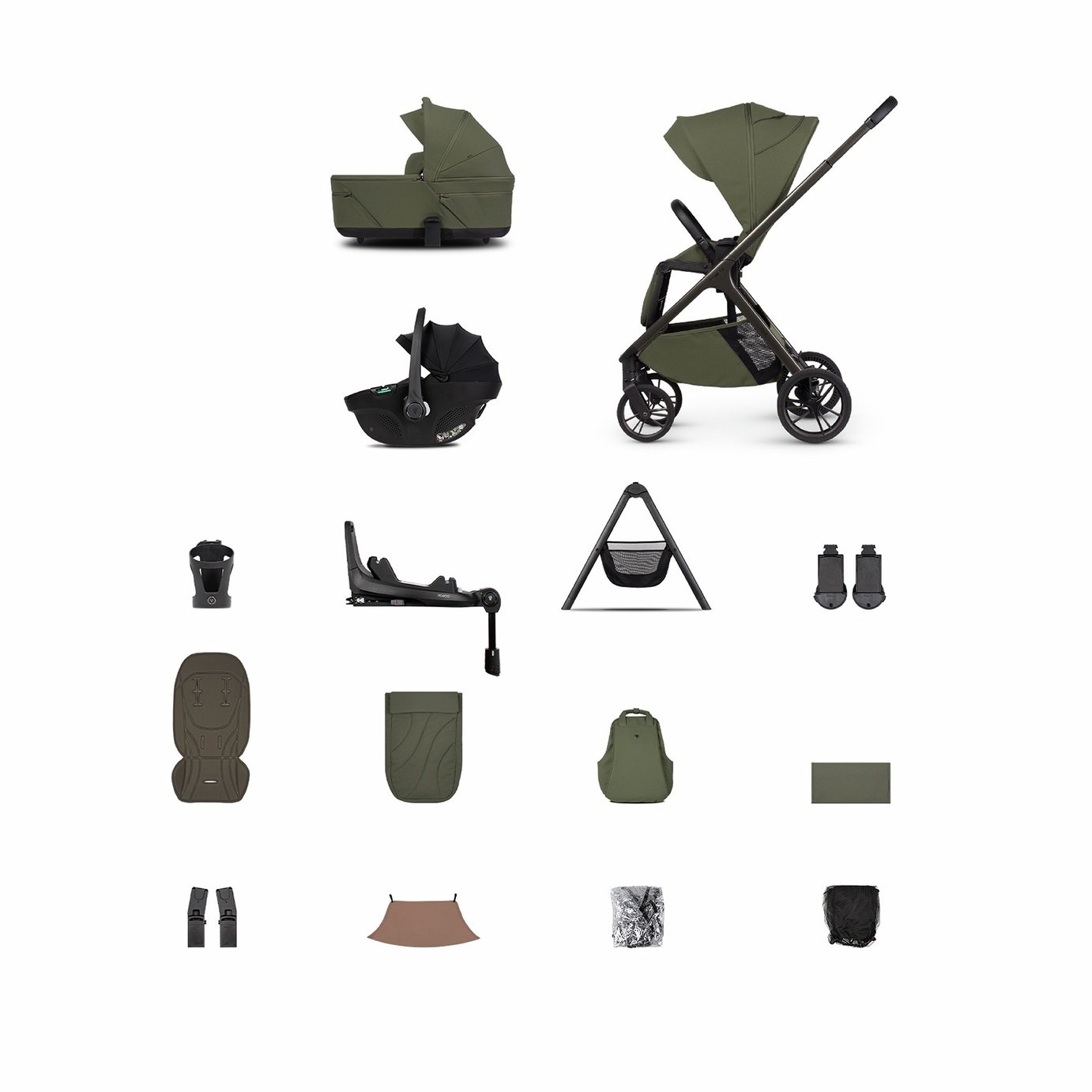 Venicci Tila 4in1 Plus Travel System Bundle - Olive