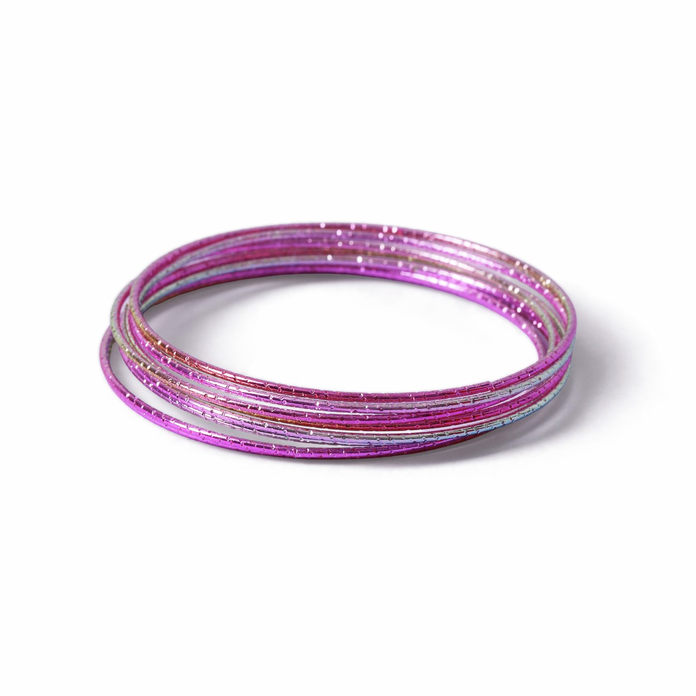 Flitzy Kids Pink Glitter Bangles Set