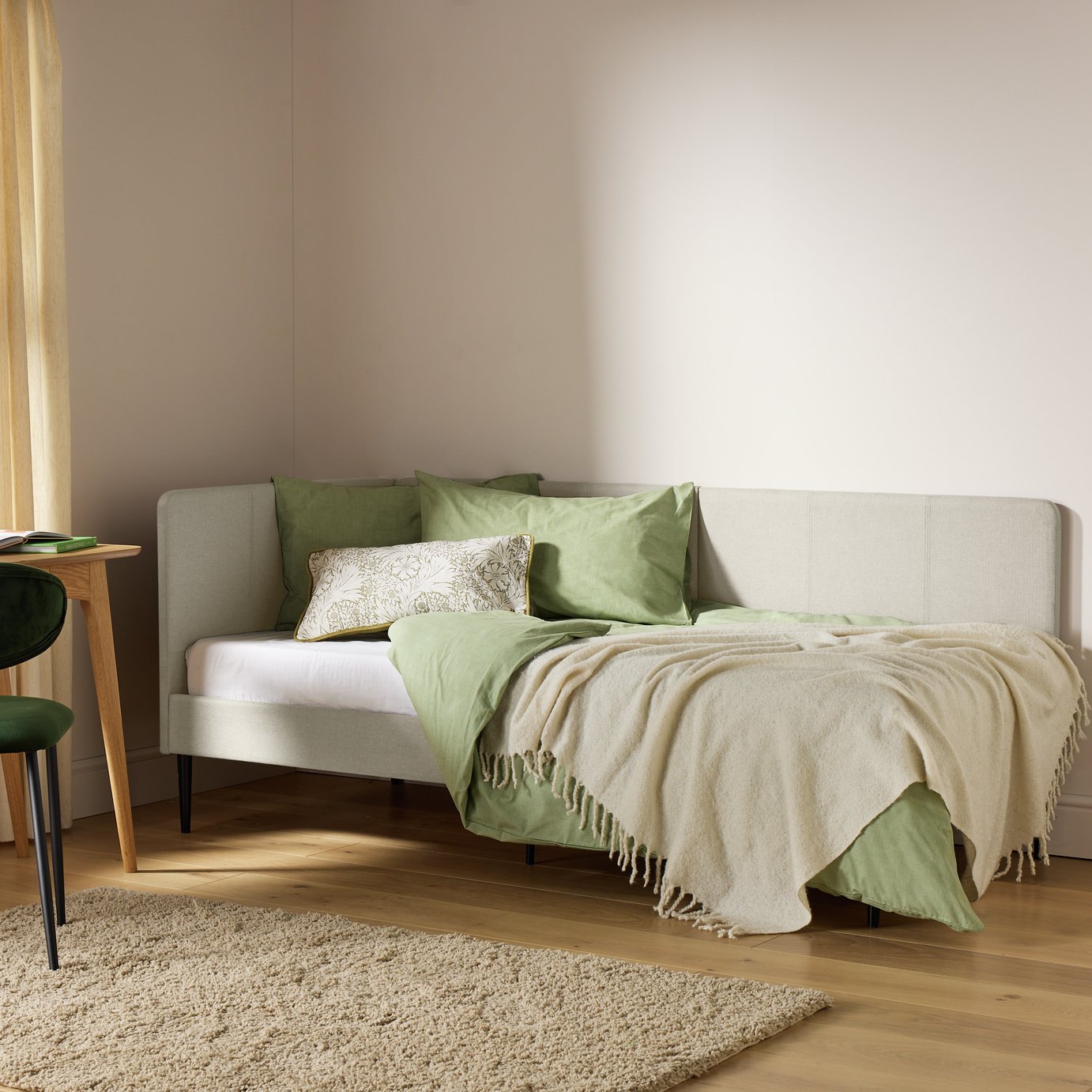 Argos Home Kristopher Single Corner Day Bed - Cream