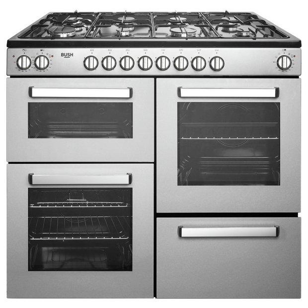 Buy Bush BRC100DHESS 100cm Dual Fuel Range Cooker Silver Range