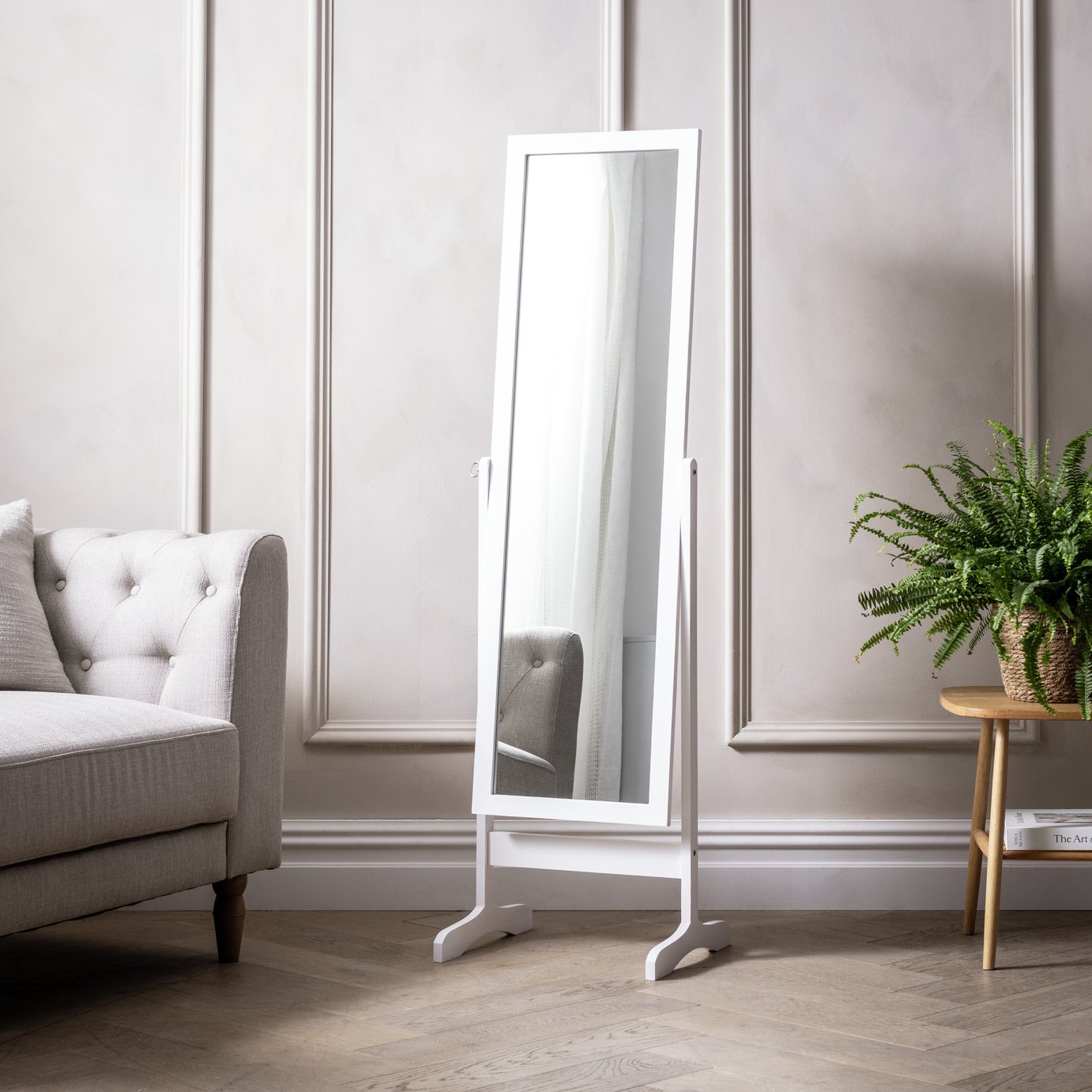 Argos Home White Free Standing Cheval Mirror - 146x41cm