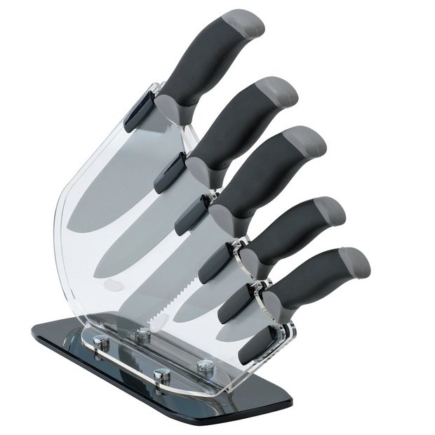 GREY Knife set in a block - On Sale - Bed Bath & Beyond - 32336954