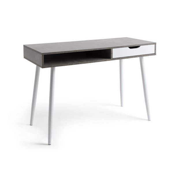 Buy Habitat Concrete Style Office Desk - Grey | Desks | Habitat
