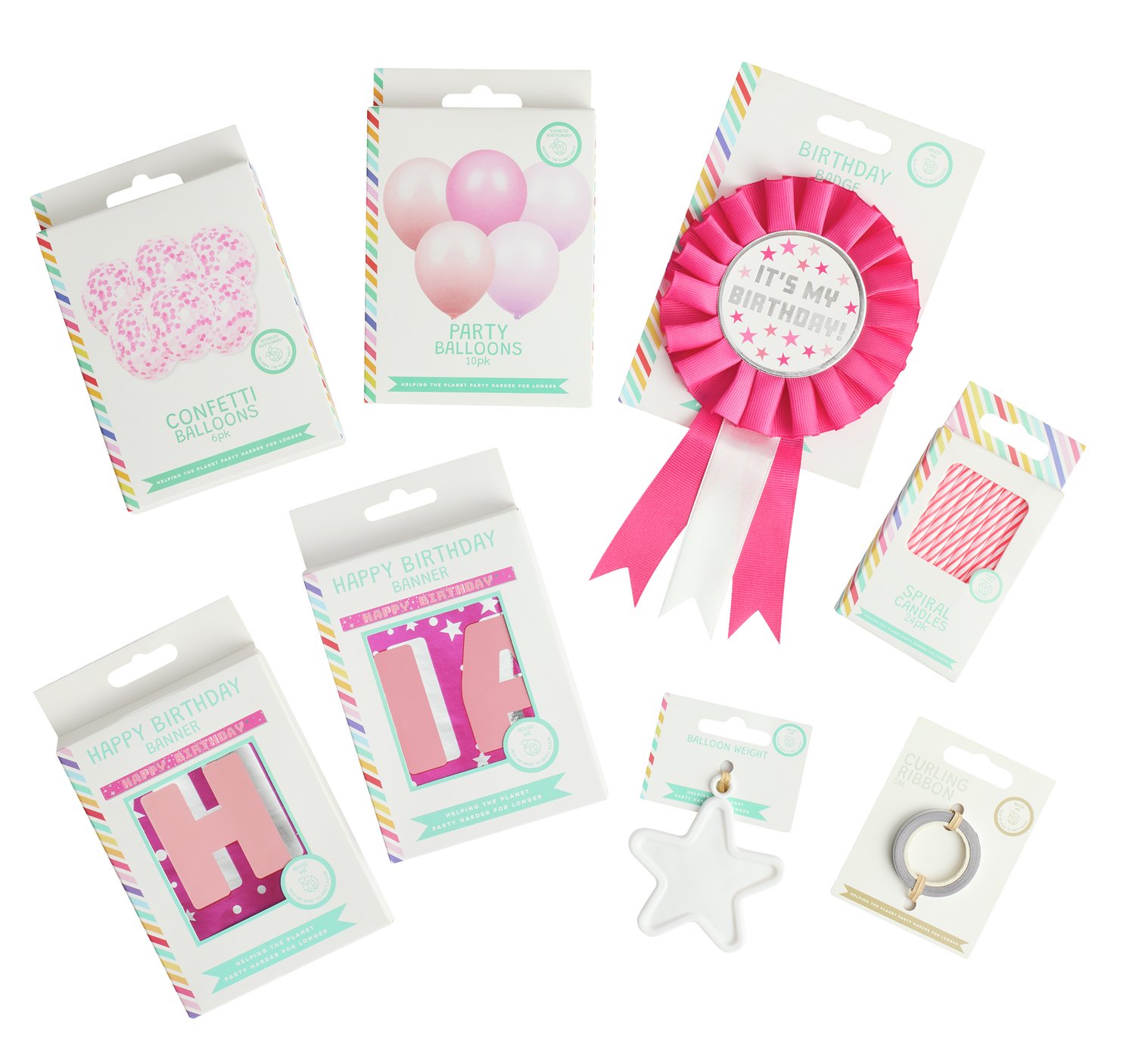 Mad Party Pink Birthday Balloon Bundle