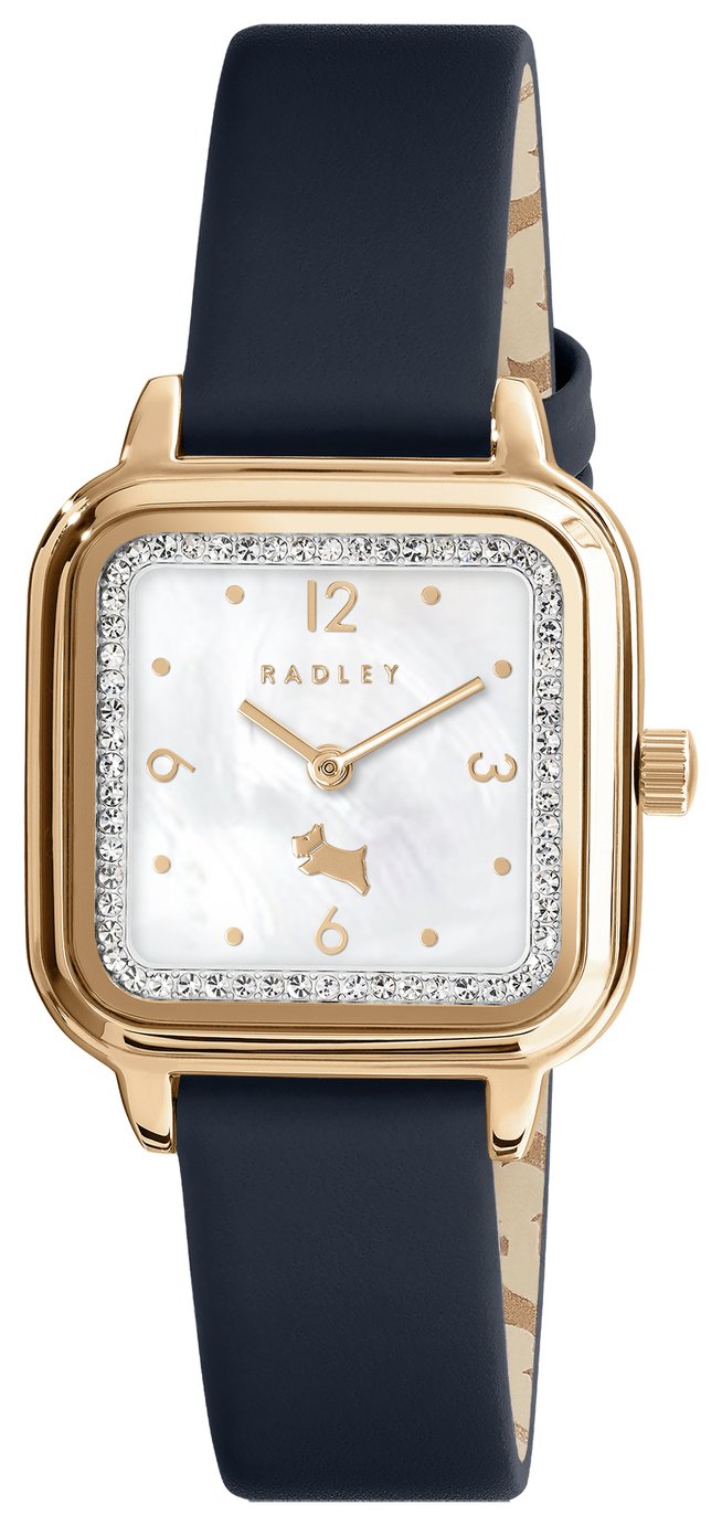 Radley Mother of Pearl Dial Dark Blue Leather Strap Watch