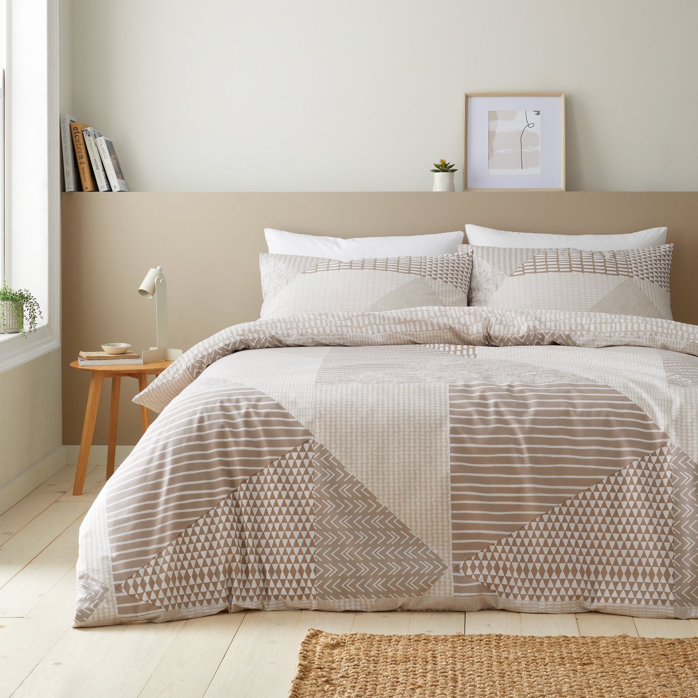 Catherine Lansfield Larsson Geo Neutral Bedding Set - Double