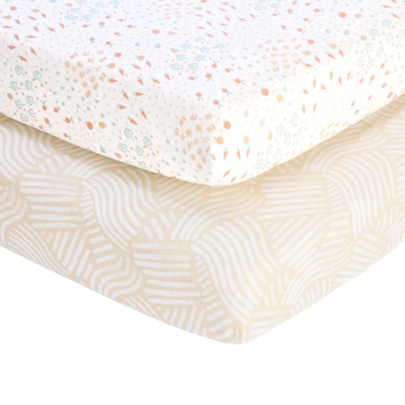 Tutti Bambini Good Life Neutral Fitted Sheet 2 Pack - Cot Bed