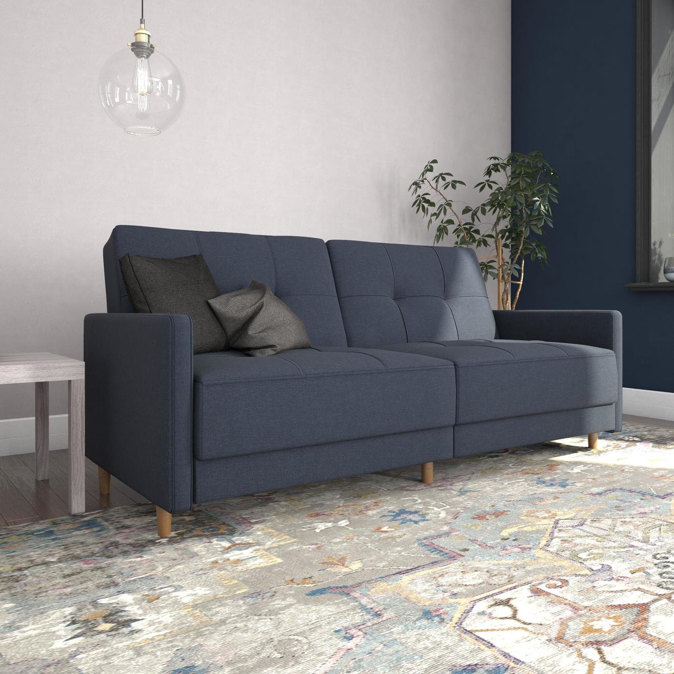 Dorel Andora Fabric Coil Sofa Bed - Navy Blue