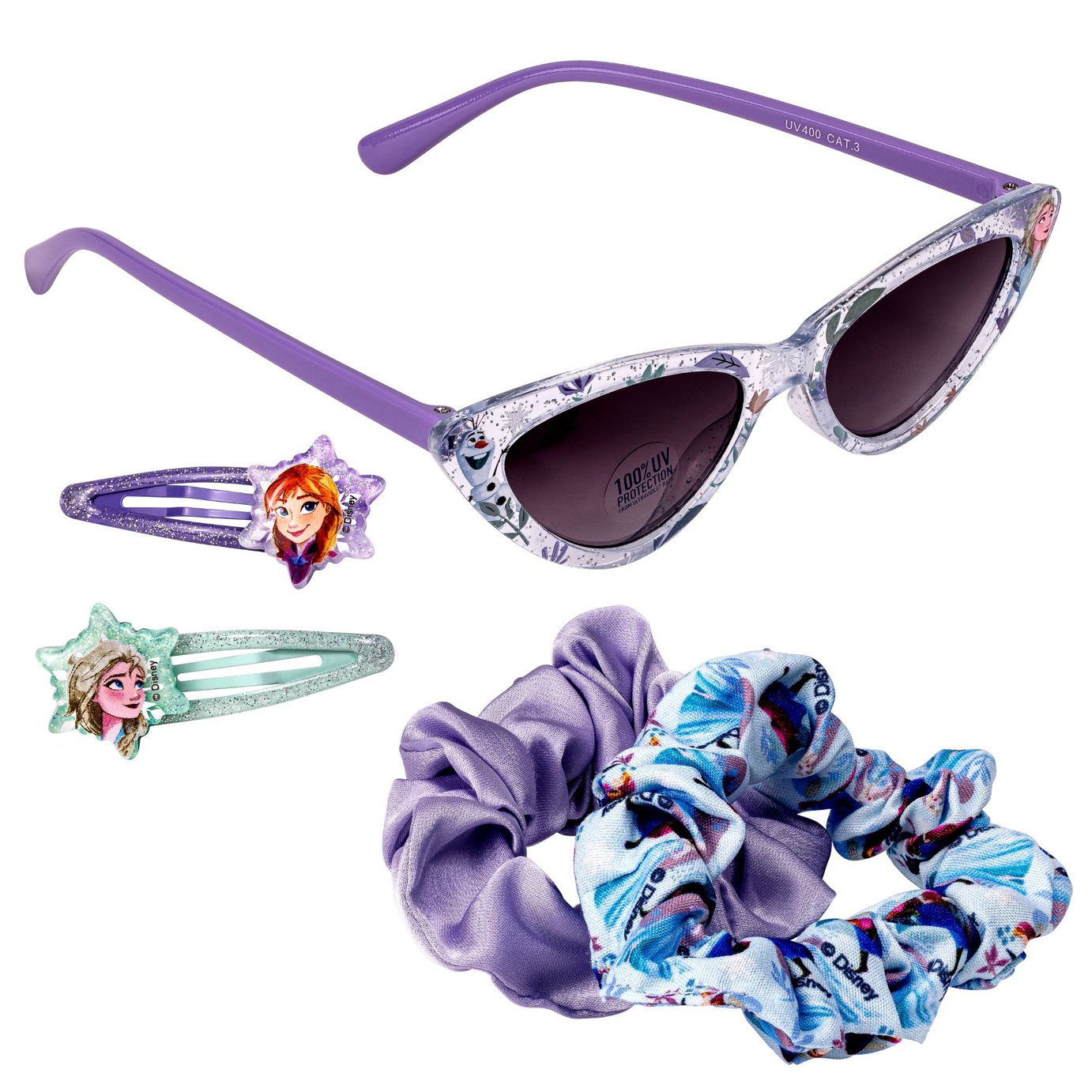 Disney Frozen Cat Eye Frame Sunglasses and Hair Accessories Set