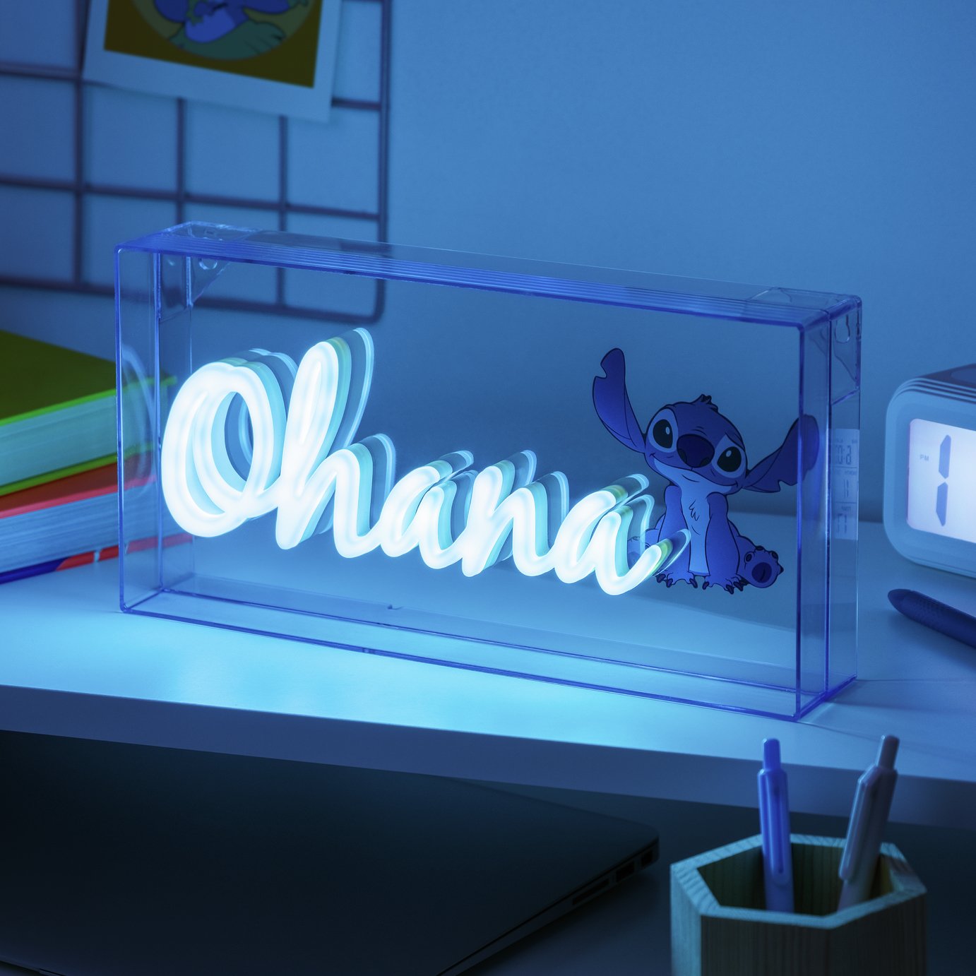 Stitch Ohana Neon Effect LED Kids Novelty Lights - Blue
