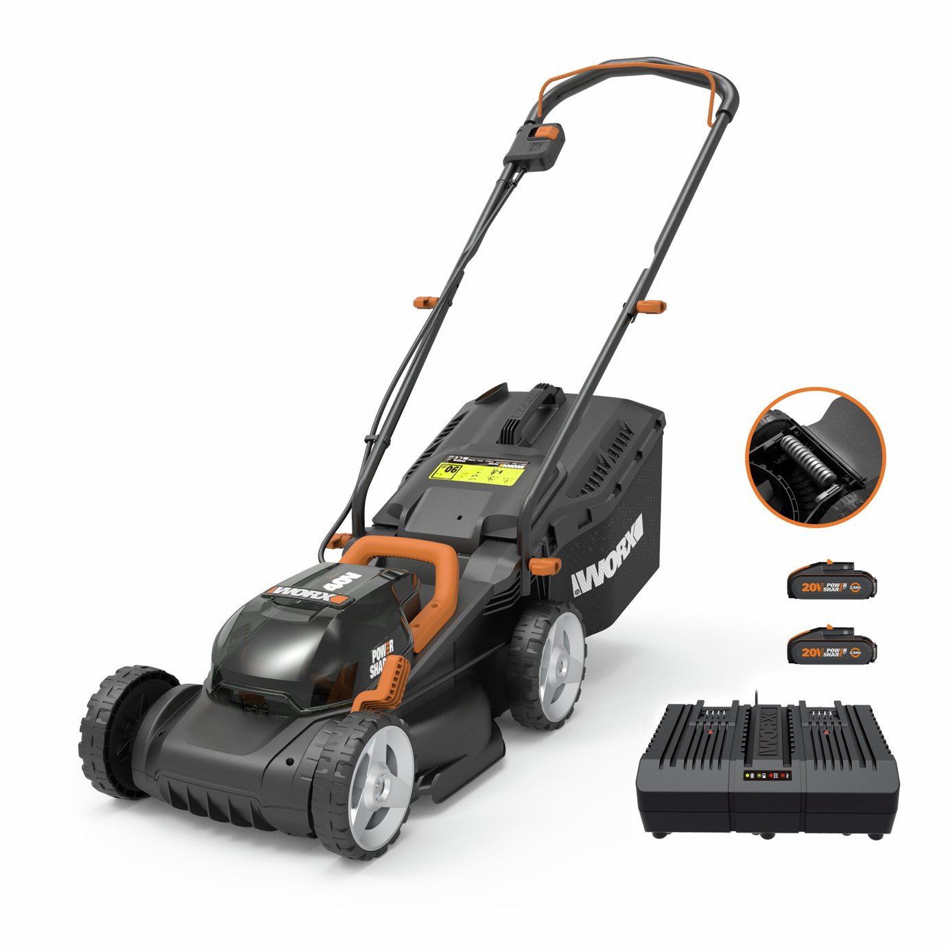 Worx 34cm Cordless Rotary Lawnmower - 40V