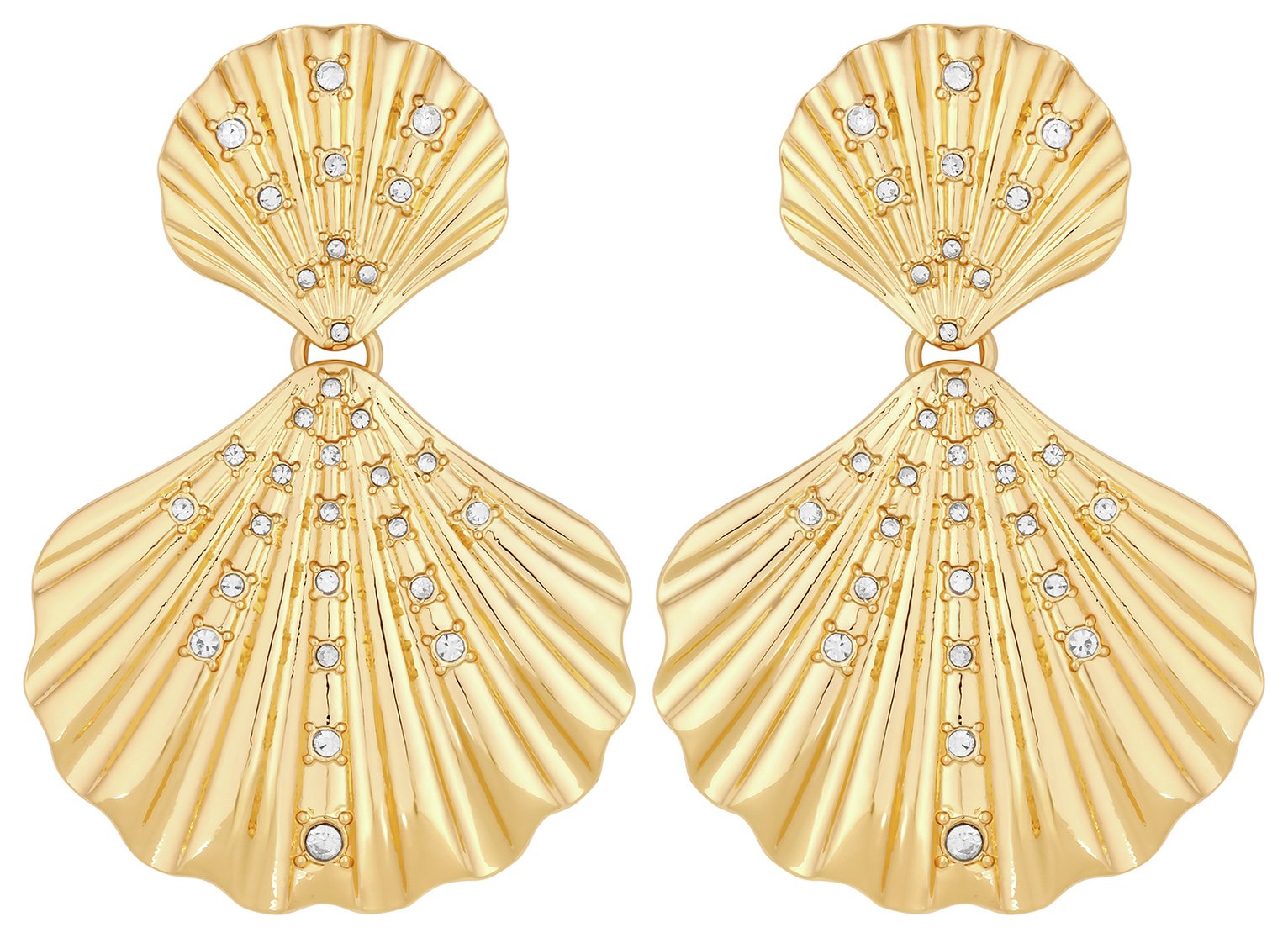 Lipsy Gold Plated Oversized Shell Earrings