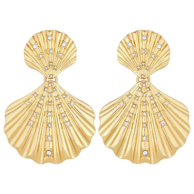 Buy Lipsy Gold Plated Oversized Shell Earrings Womens earrings