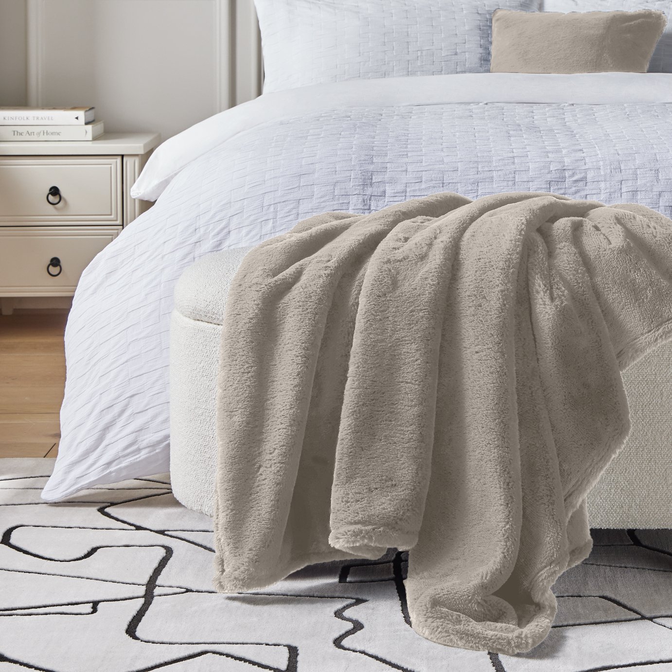 Argos Home Faux Fur Throw - Grey - 150x125cm