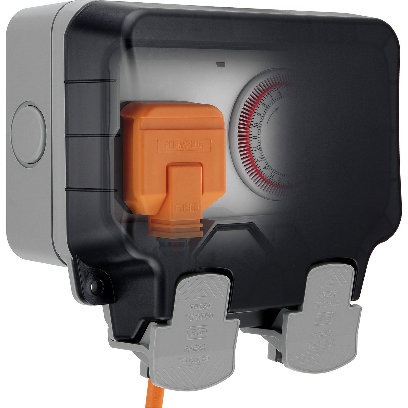 BG 1 Gang Weatherproof Timer Socket - Grey