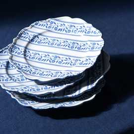 Habitat x Morris & Co. Inky 4 Piece Stoneware Side Plates - Blue