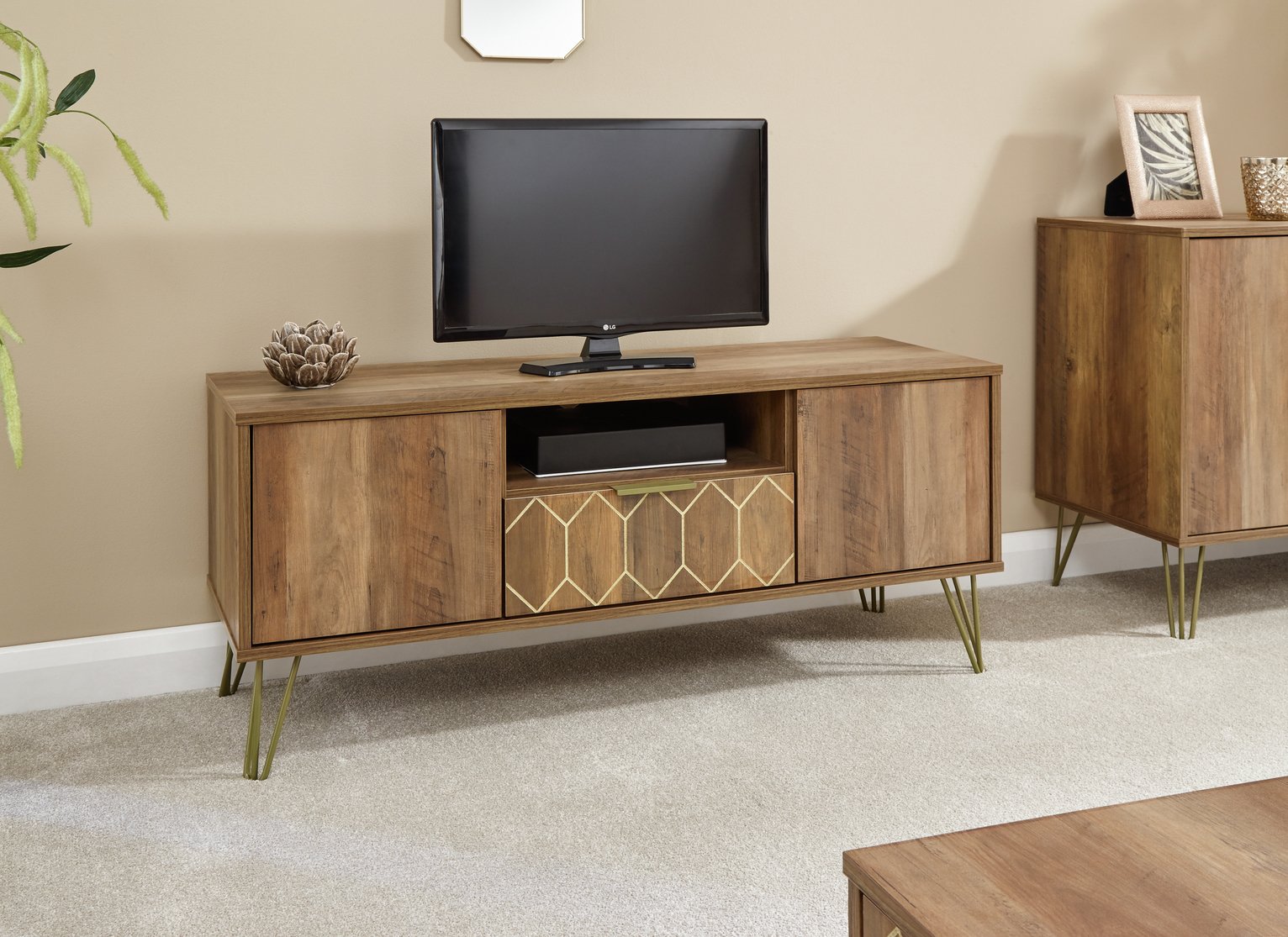 GFW Orleans 1 Drawer TV Unit - Mango Wood Effect